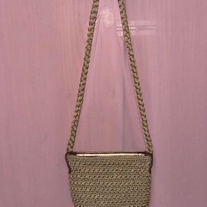 Luxy - Tan and Gold Woven Shoulder Bag